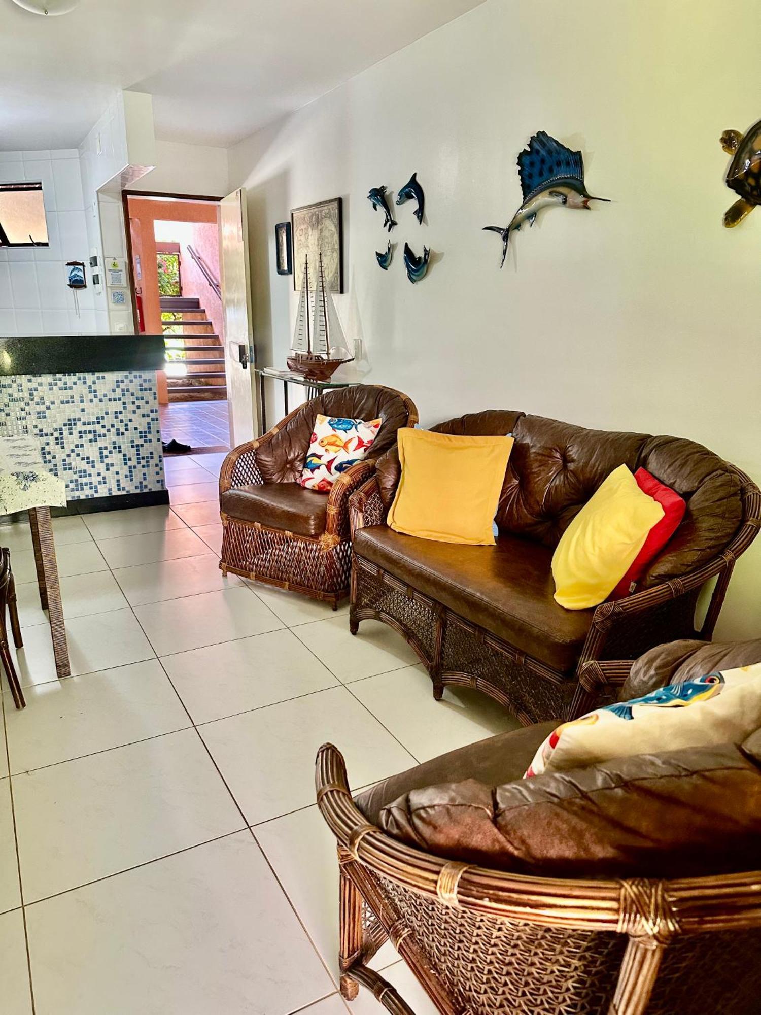 Flat Guarajuba 4 Quartos Terreo A Beira Mar - Pe Na Areia - Governanca Com Arrumadeira E Wi Fi Inclusos Camassari Eksteriør billede